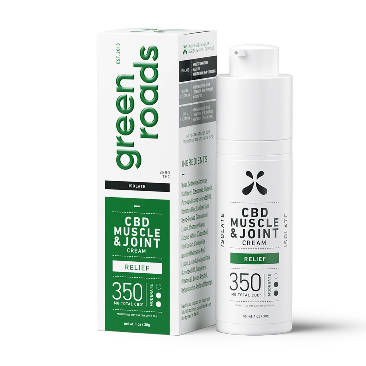 Green Roads, Muscle and Joint Relief CBD Cream, 350 mg, 1 oz UPC 644216385287 | HiLife Vitamins